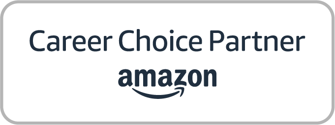 Amazon logo with text reading "Career Choice Partner"