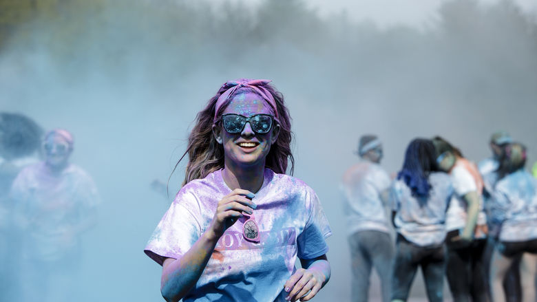 student at color run