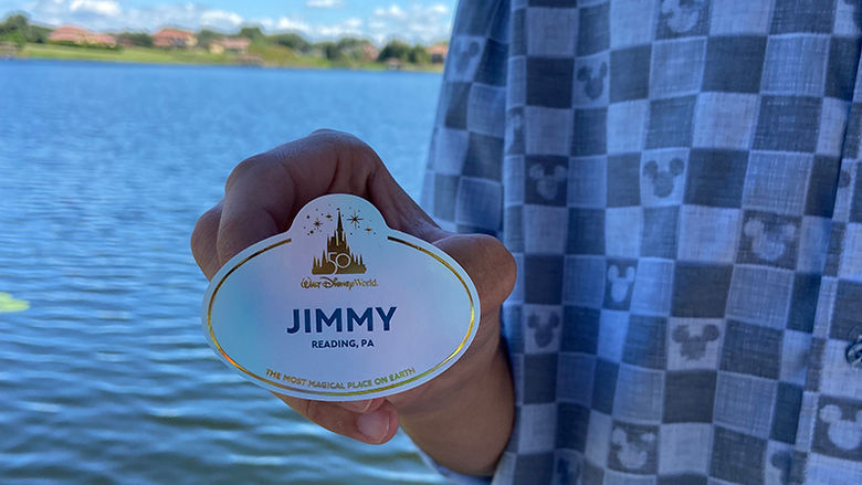 James Murray's Disney name badge.