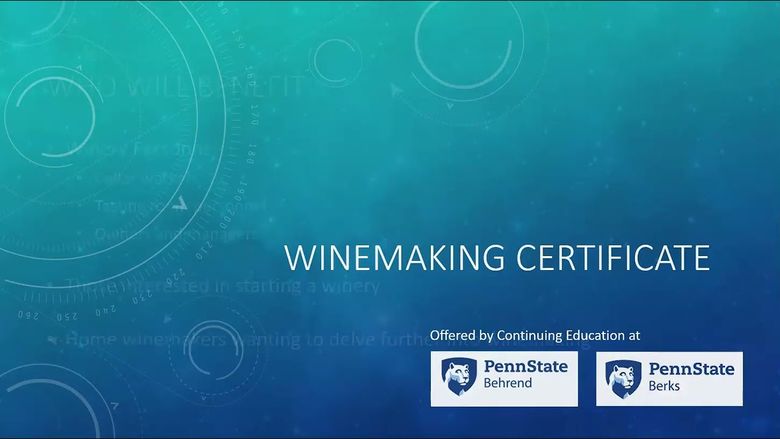 Penn State Wine Making Certificate
