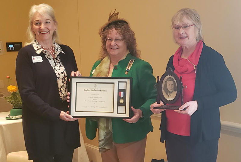 Dr. Ruth Matilda Freyberger honored by DAR. 