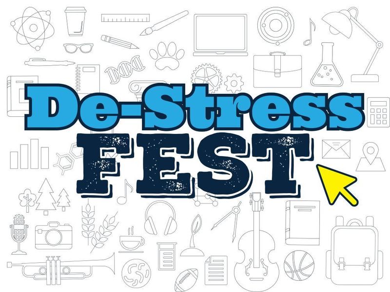 Libraries' De-stress Fest banner