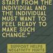Change must start from the individual poster