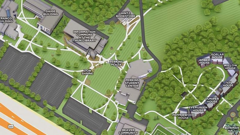 a snippet of the online map of Berks campus