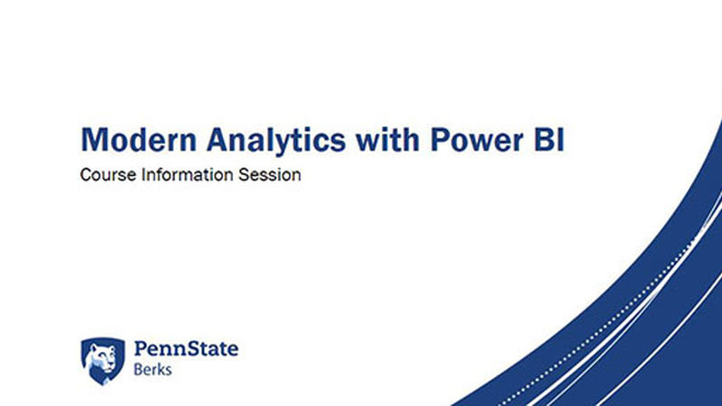 Modern Analytics with Power BI Course Overview Video