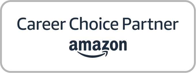 Amazon logo with text reading "Career Choice Partner"