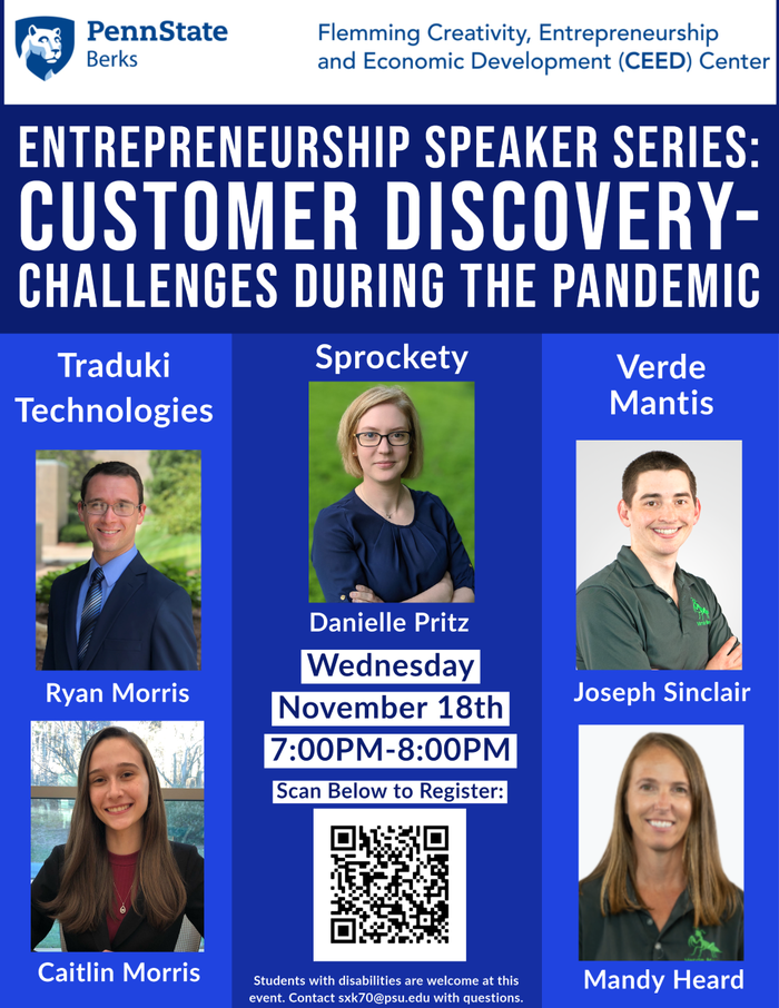Entrepreneurship Speaker Series: Customer Discovery - Challenges During the Pandemic