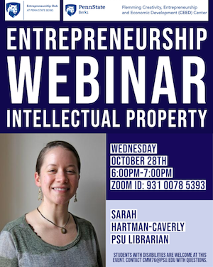 Join Sarah Hartman-Caverly, PSU Librarian, for a webinar on Wednesday October 28 from 6-7 p.m. Zoom ID: 931 0078 5393