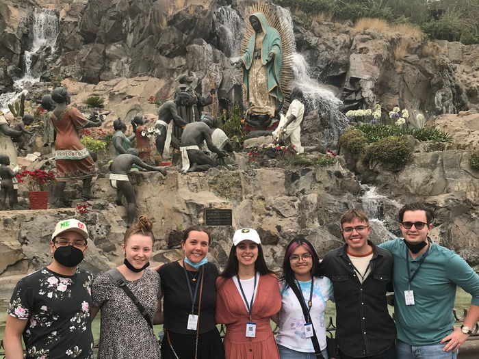 Penn State Berks students visiting the Shrine of the Virgin of Guadalupe