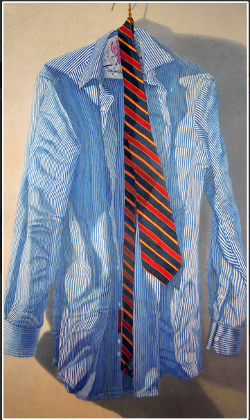 Striped Shirt and Tie, by Bob Stickloon