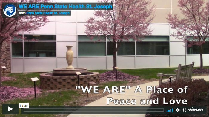 A screenshot of one of the videos created by Berks students fo Penn State Health St Joseph