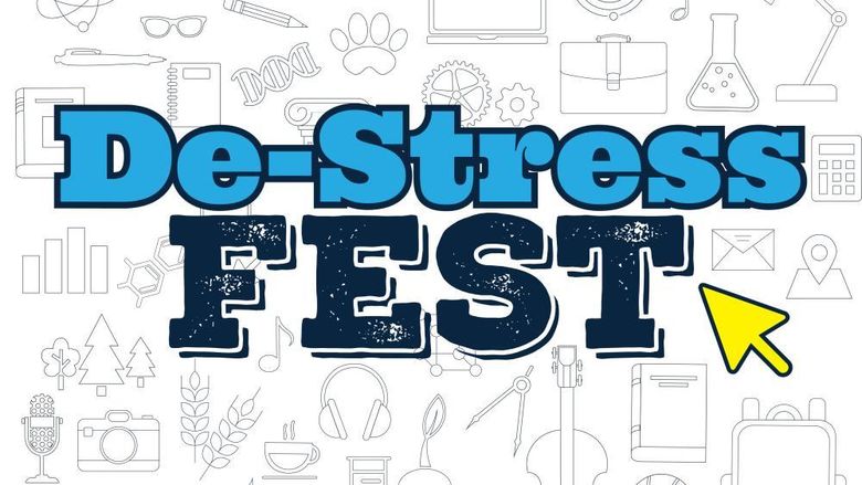 Libraries' De-stress Fest banner