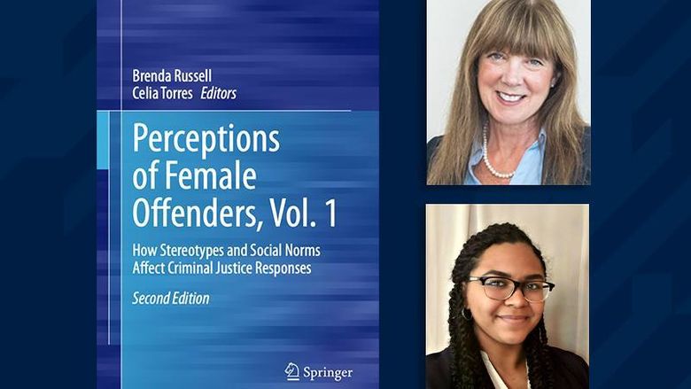 Cover of "Perceptions of Female Offenders, Vol. 1" next to headshots of Brenda Russel and Celia Torres