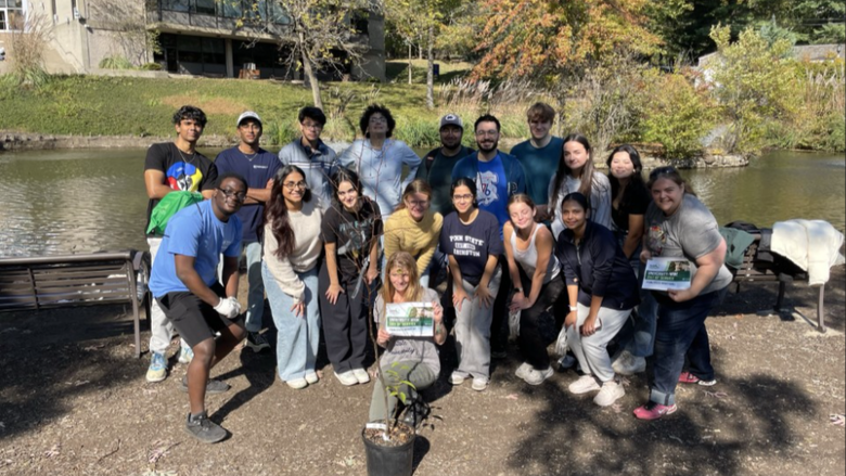 A group of students posing outside