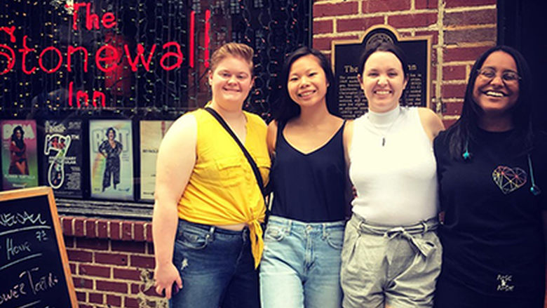 Students outside Stonewall Inn