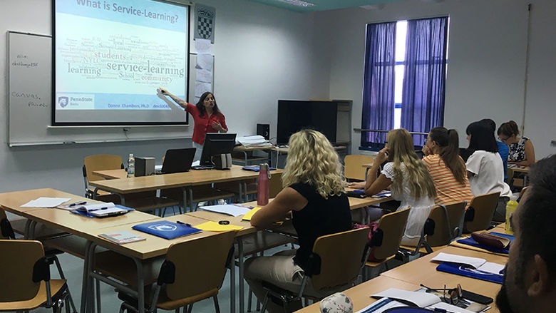 Donna Chambers during her presentation at the University of Split.