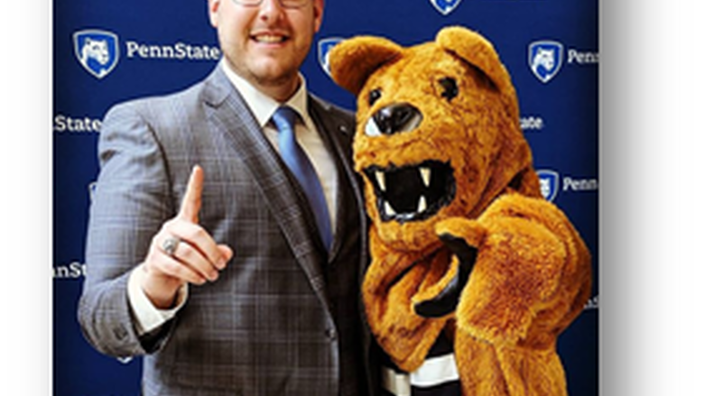 James McCarty with the Nittany Lion