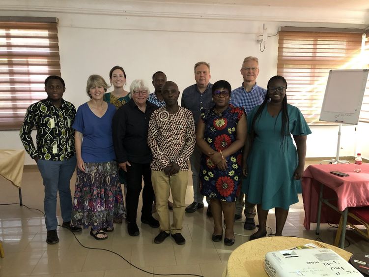 The Penn State researchers pose with other presenters and attendees of the workshop in Ghana