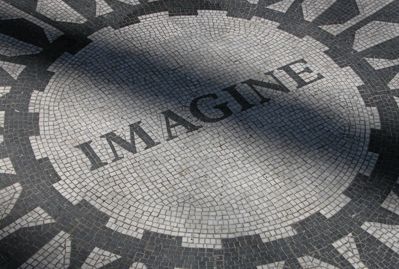 The Imagine Mosaic at Strawberry Field in Central Park. 