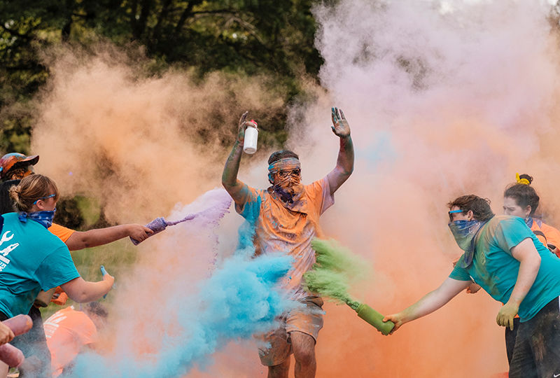 Berks students participating in the Color Run.