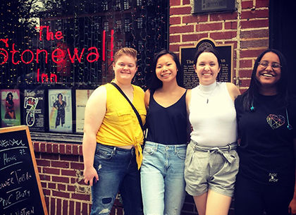 Students outside Stonewall Inn